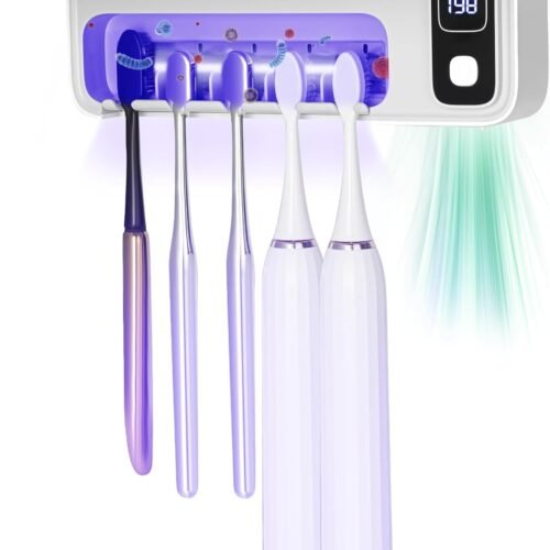 UV Toothbrush San itizer Holders,Wall Toothbrush San itizer Holder with Light