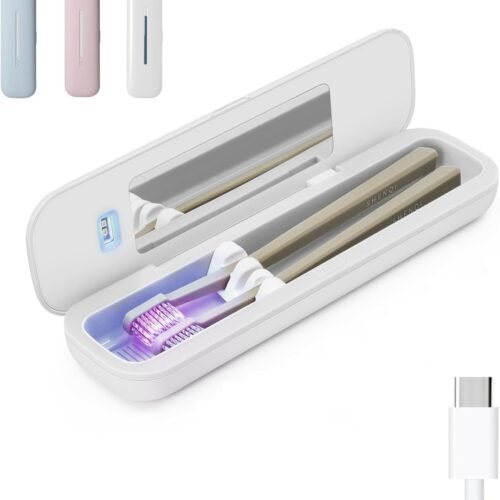 Toothbrush Cleaner Case, Portable USB Charging Toothbrush Cover with U V-C Light