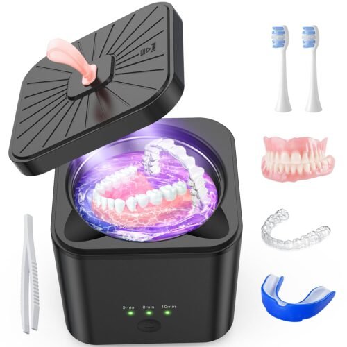 Ultrasonic Cleaner for Dentures,45Khz Retainer Cleaner Machine, Dental Cleaner Pod