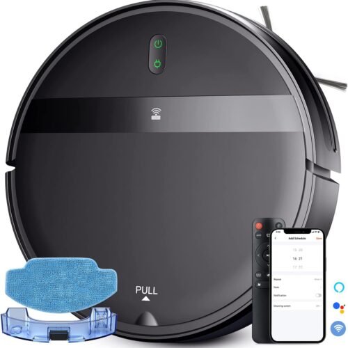 Robot Vacuum and Mop Combo – WiFi/Alexa/App Scheduling, Smart Robotic Vacuum Cleaner