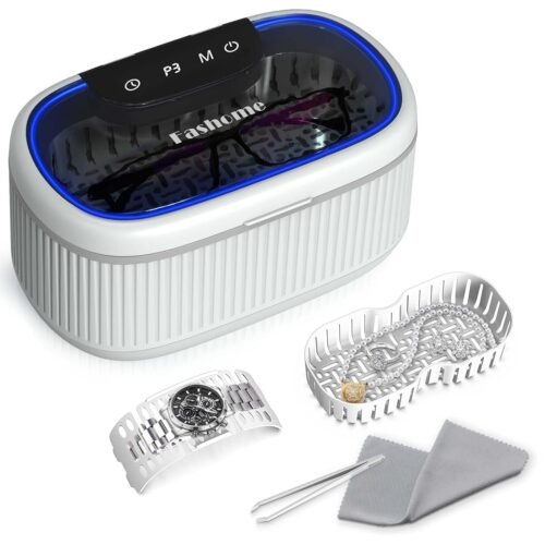 Ultrasonic Jewelry Cleaner, Adjustable Power Ultrasonic Cleaner with Digital Timer