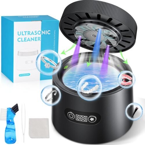 Ultrasonic Retainer Cleaner with Dry Mode Premium Denture Cleaner with Digital Timer