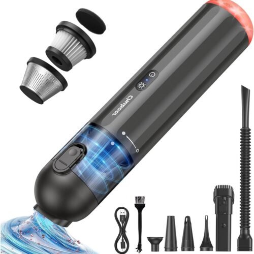 14000PA Powerful Car Vacuum Cleaner with Light, High Power Handheld Vacuum Cordless  Mini